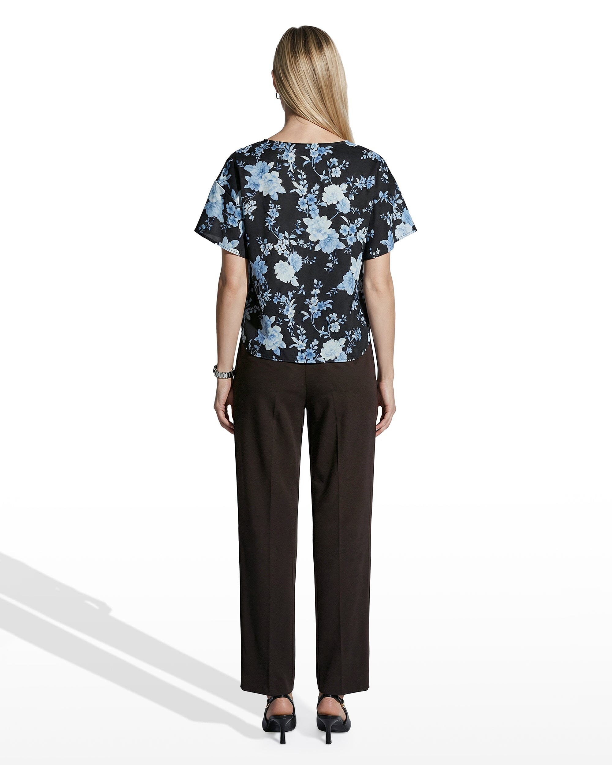 Anne Klein Plus Size Flutter Sleeve Bateau Neck Blouse