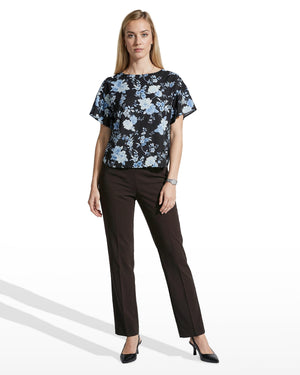 Anne Klein Plus Size Flutter Sleeve Bateau Neck Blouse