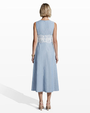 Anne Klein Sleeveless Midi Dress with Lace Inset