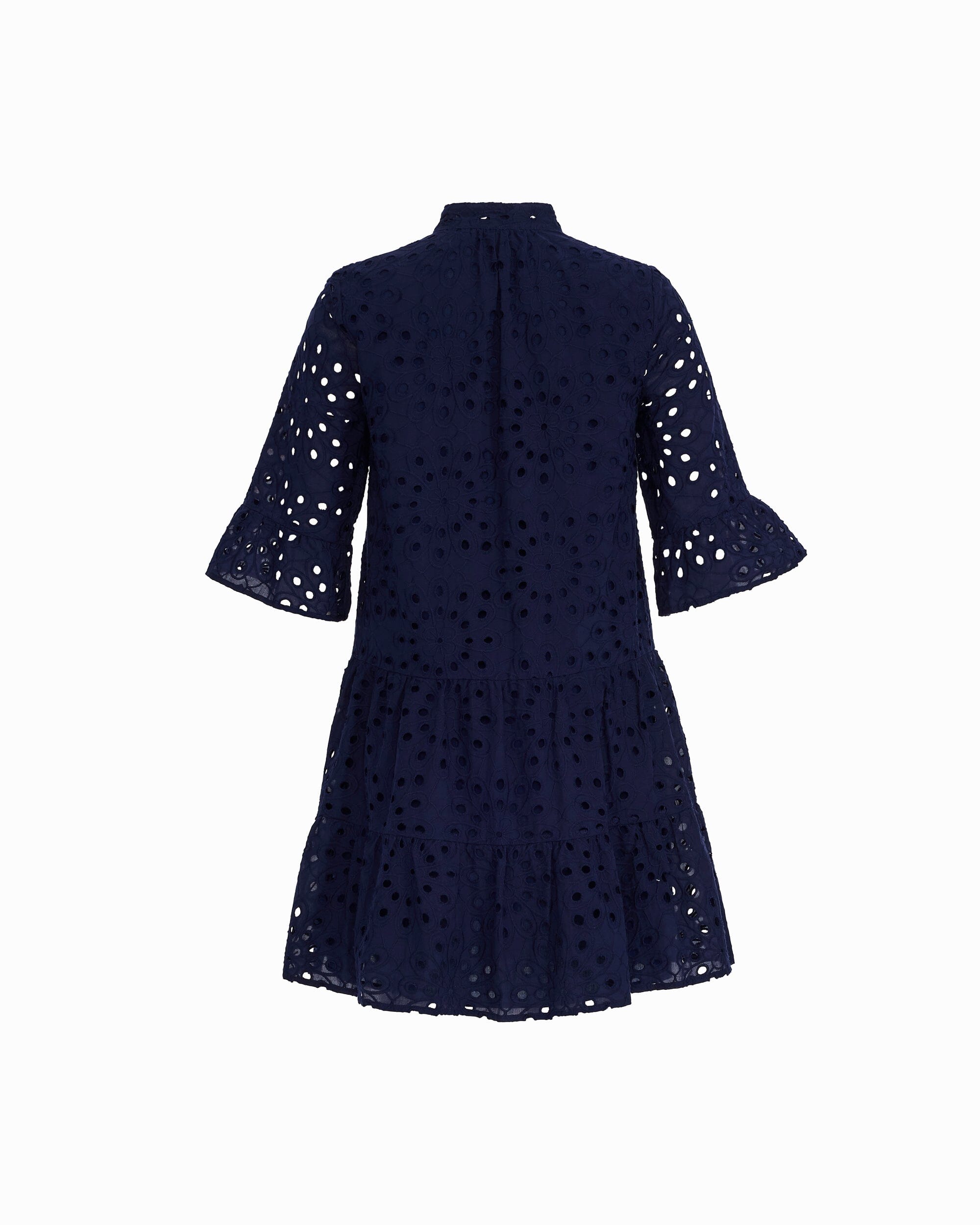 Anne Klein Tiered Shirt Dress with Stand Collar