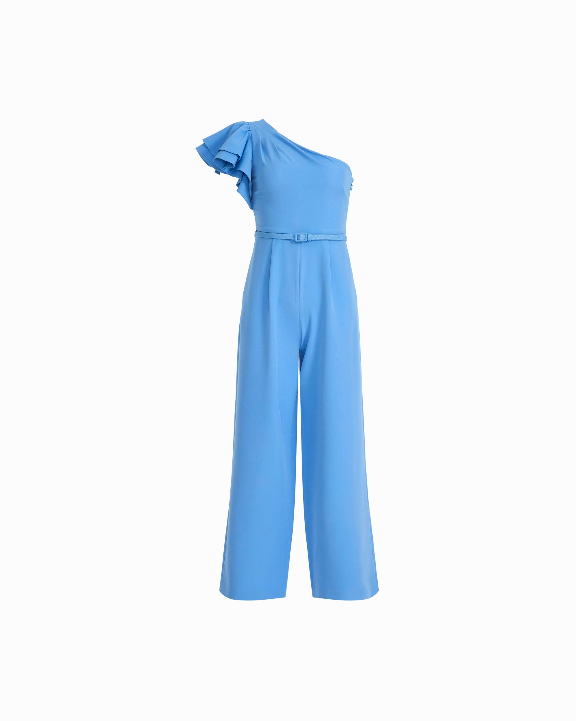 Anne Klein SEAPORT One Shoulder Ruffle Detail Sleeve Jumpsuit