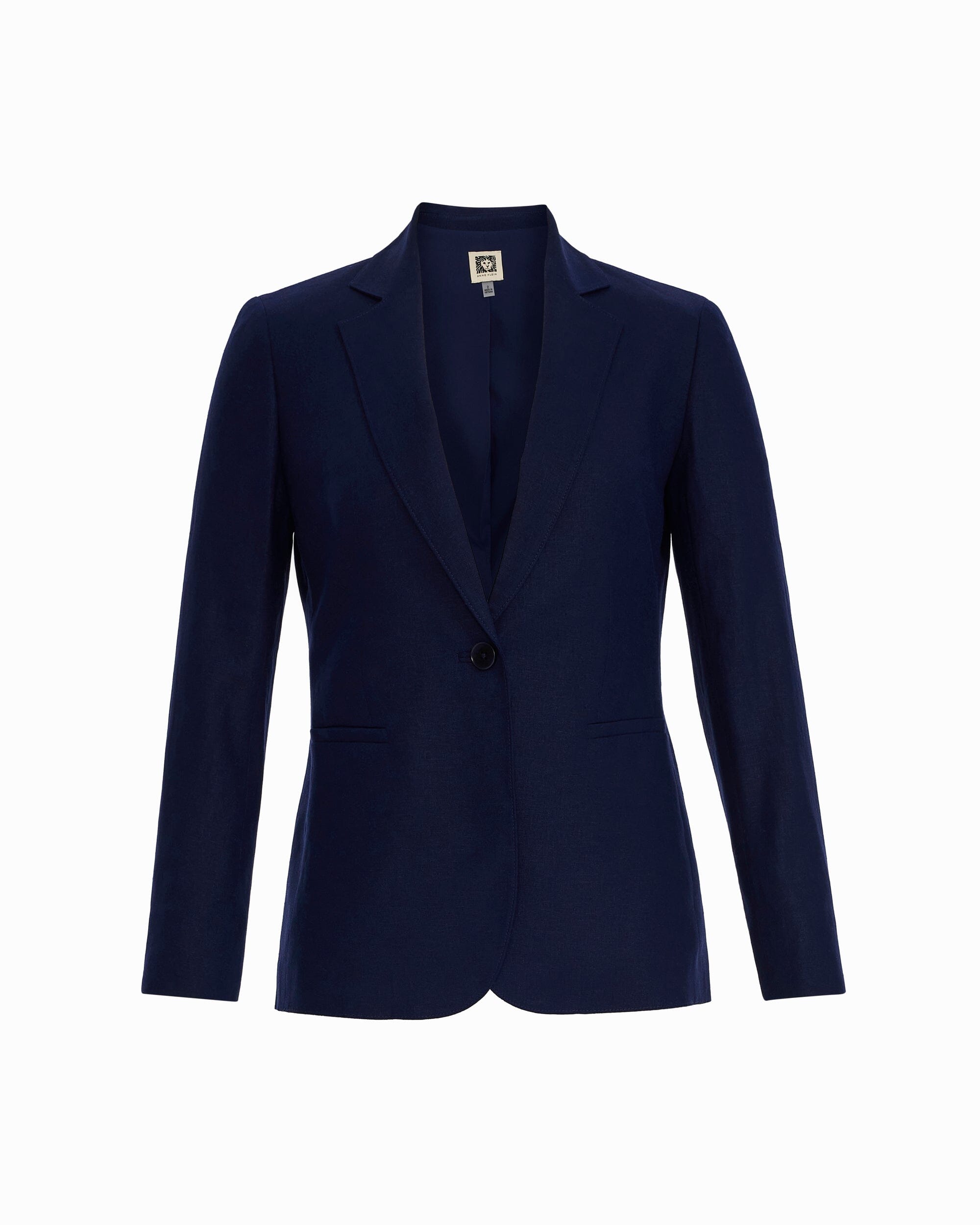 Anne Klein DISTANT MOUNTAIN One-Button Notch Lapel Linen Blend Jacket