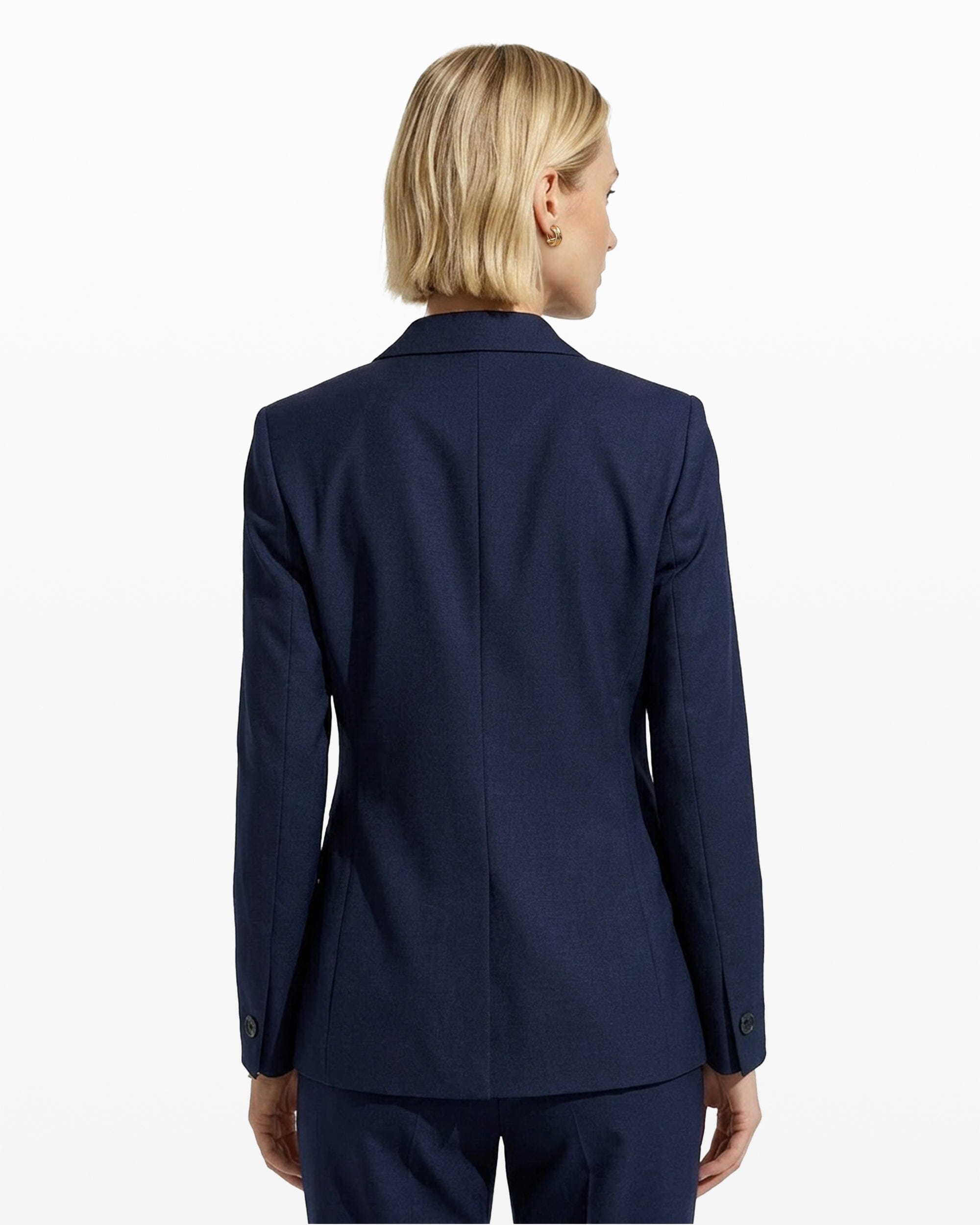 Anne Klein One-Button Notch Lapel Linen Blend Jacket