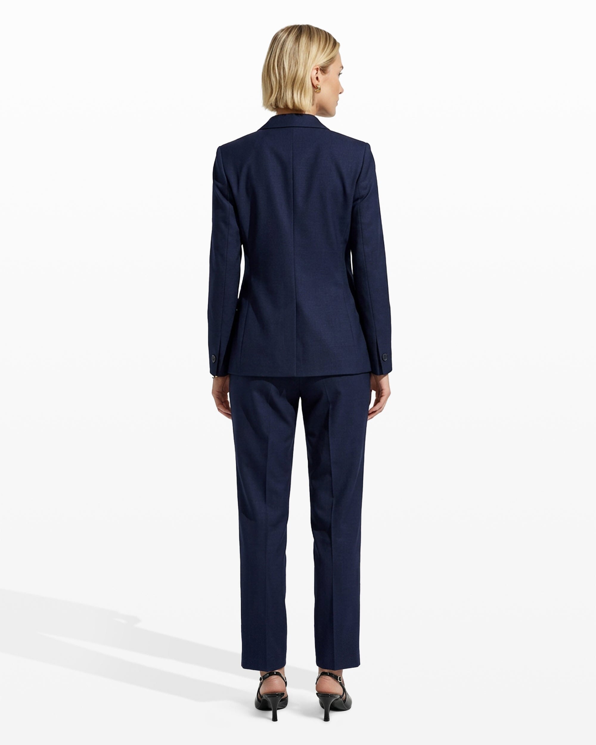 Anne Klein One-Button Notch Lapel Linen Blend Jacket
