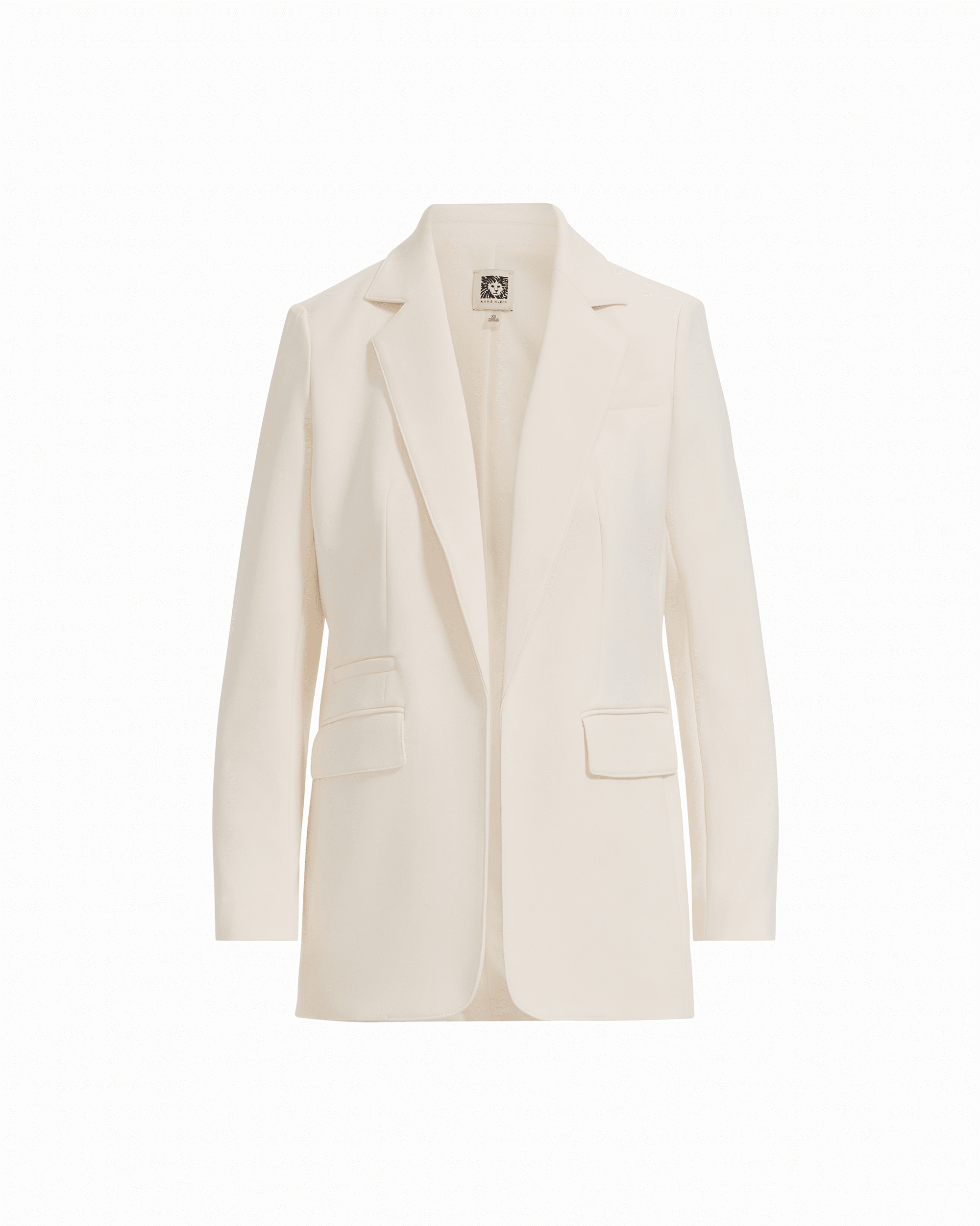 Anne Klein WHITE DOVE Open Front Notch Collar Jacket With Triple Flap Pockets
