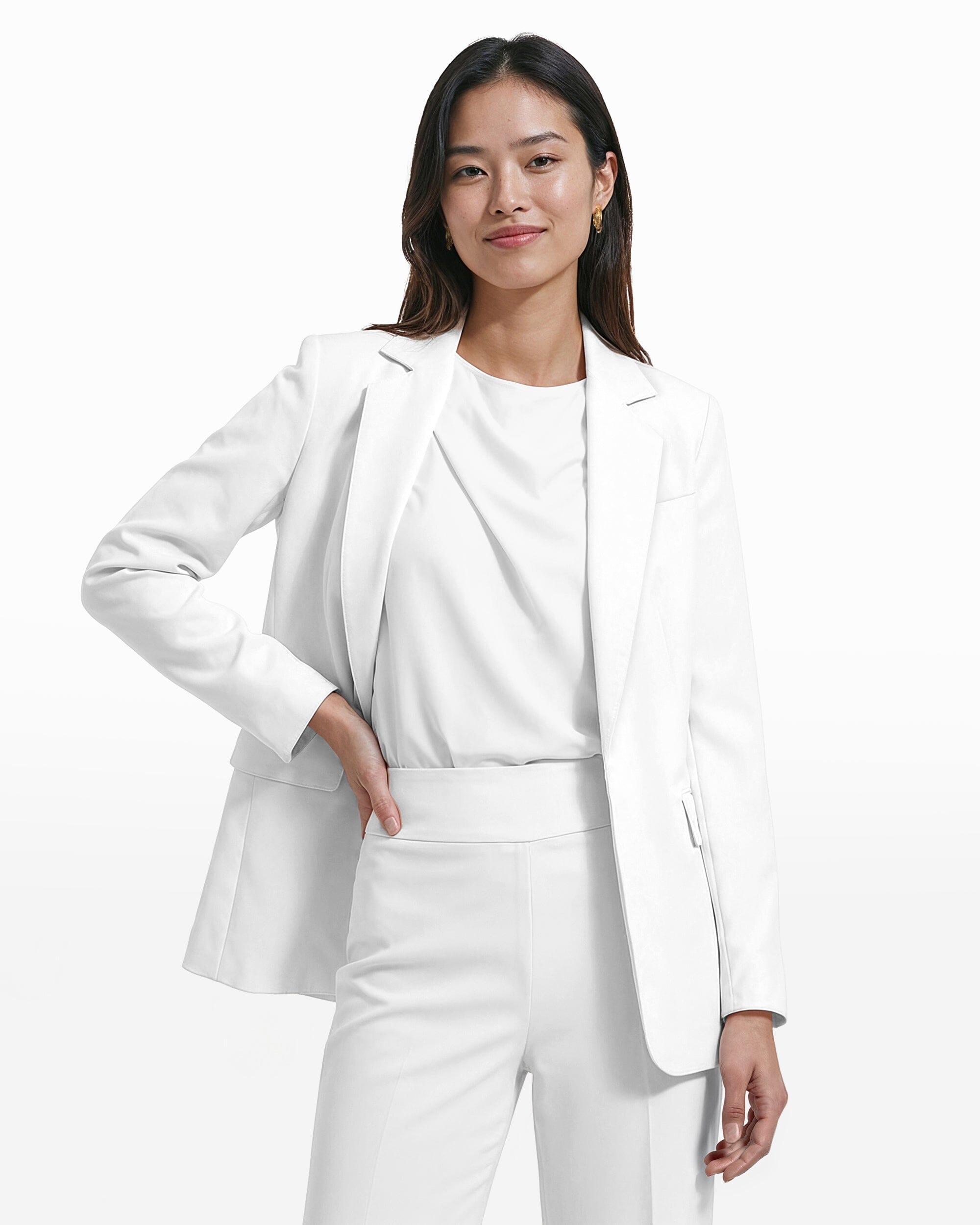 Anne Klein Women's Tailored Open Front Blazer - White - Formal jackets Anne Klein Women's Tailored Open Front Blazer - White - Formal jackets