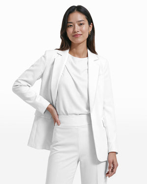 Anne Klein Open Front Notch Collar Jacket With Triple Flap Pockets