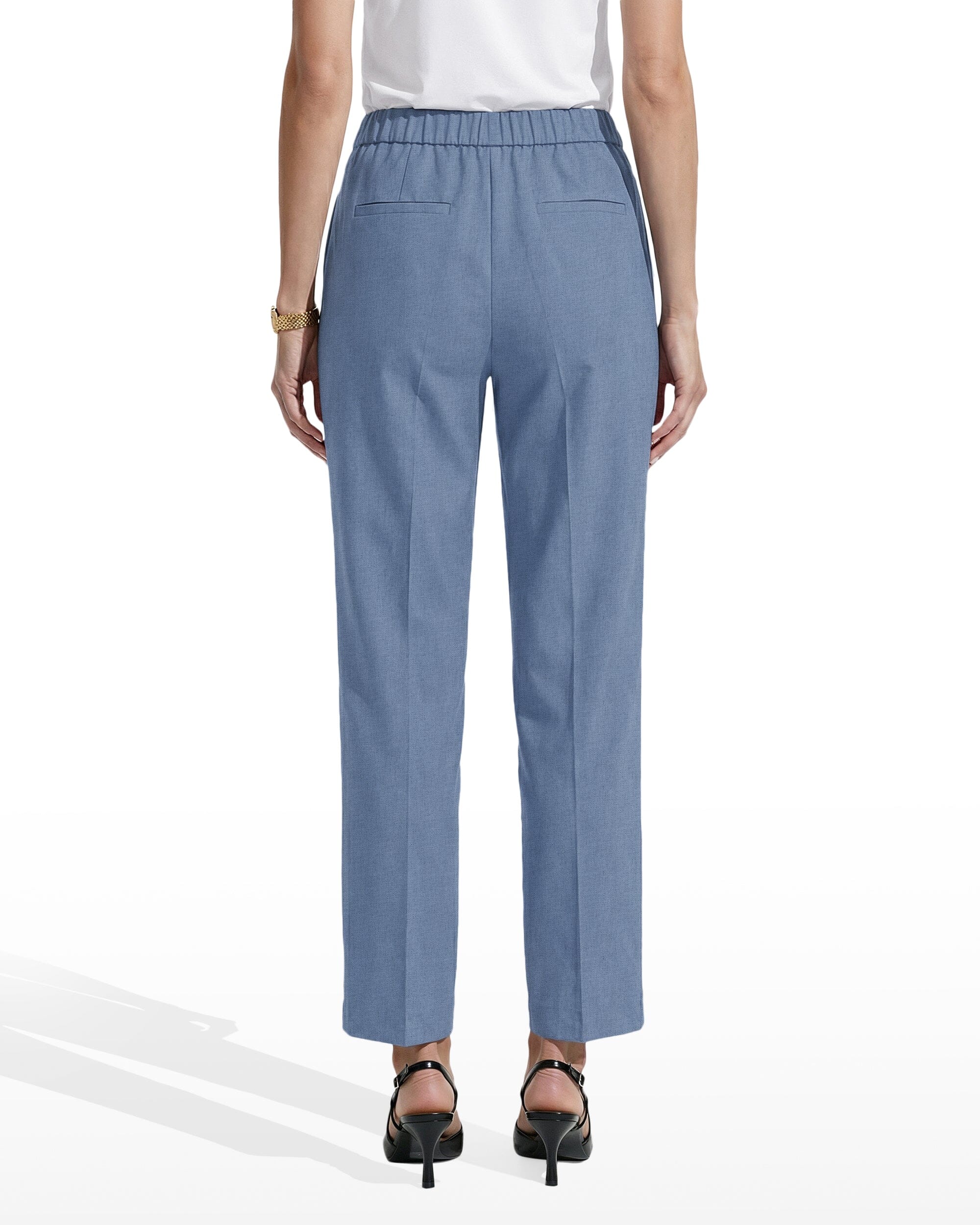 Anne Klein Straight Ankle Slash Pocket Pull-On Pants