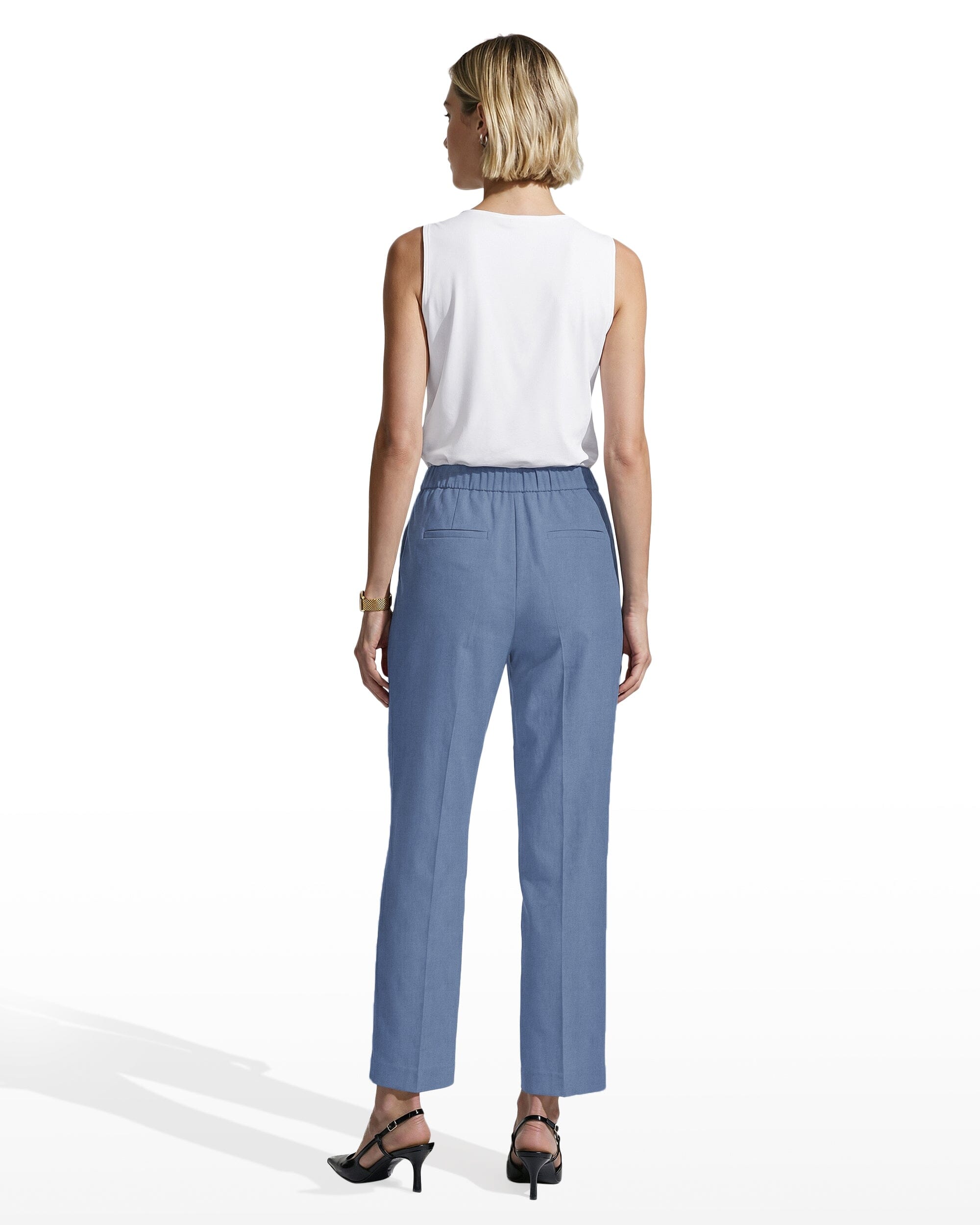 Anne Klein Straight Ankle Slash Pocket Pull-On Pants