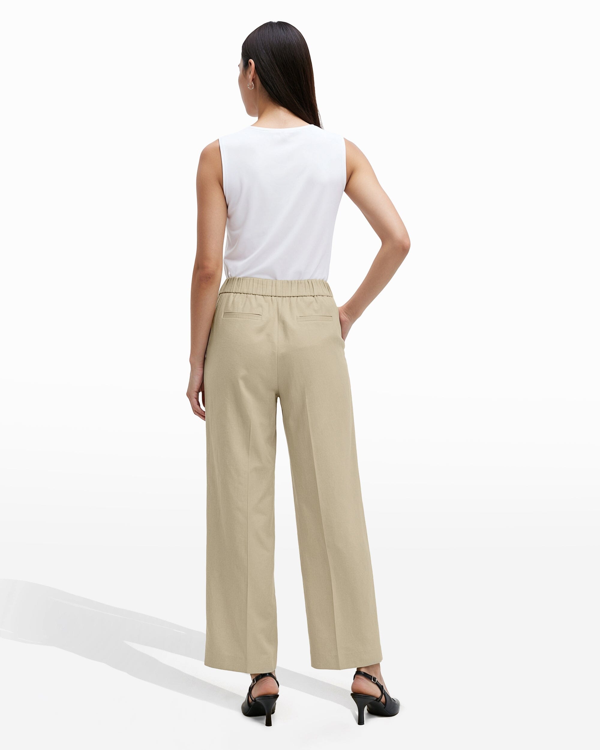 Anne Klein Straight Ankle Slash Pocket Pull-On Pants