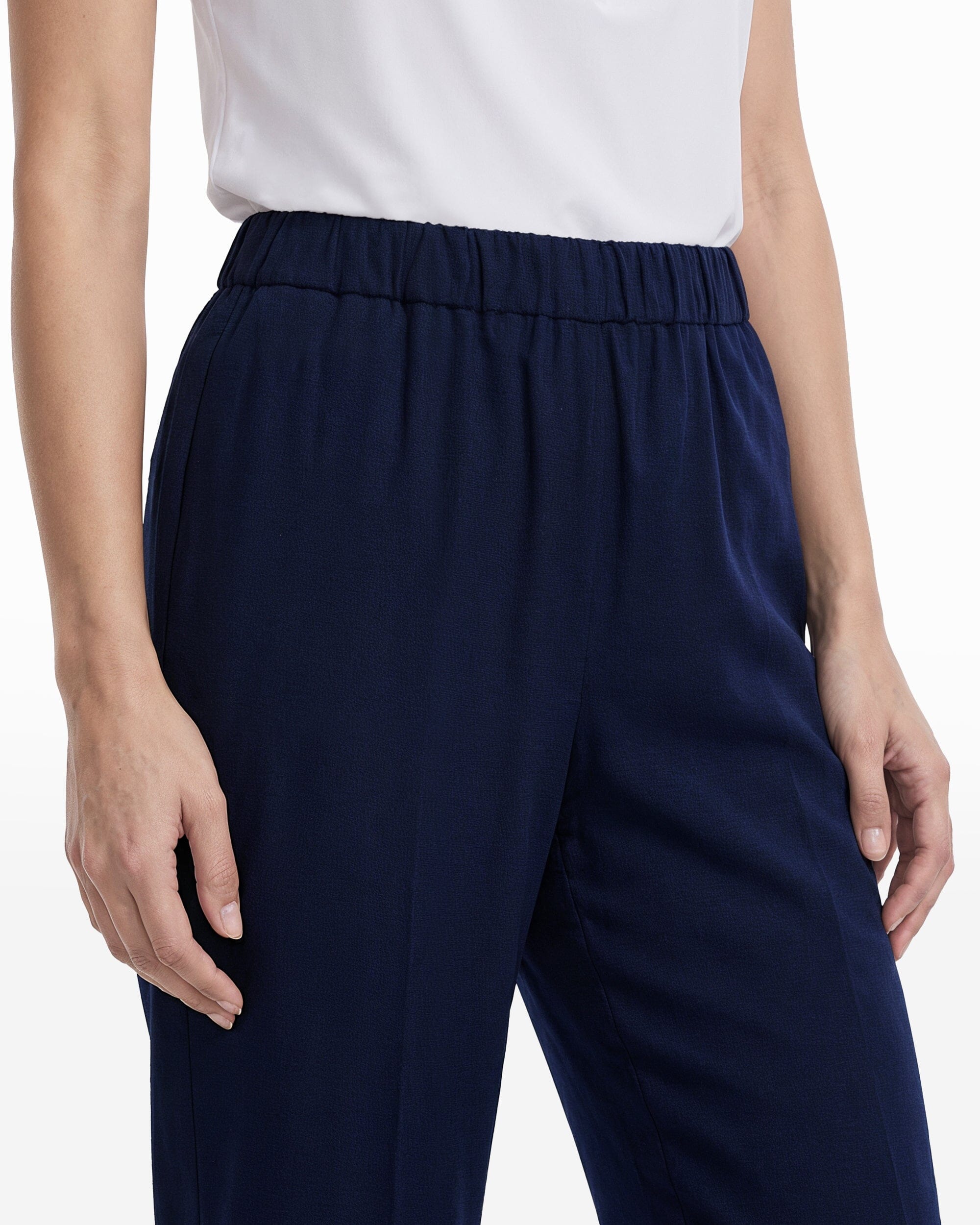 Anne Klein Straight Ankle Slash Pocket Pull-On Pants
