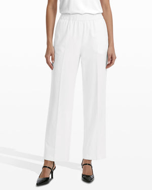 Anne Klein Straight Ankle Slash Pocket Lined Pull-On Pants