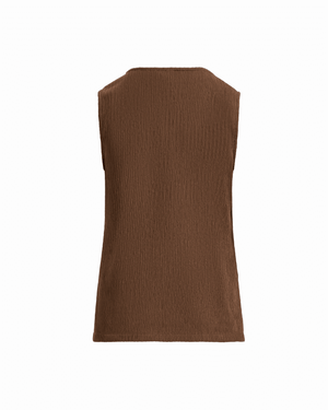 Anne Klein Sleeveless Crew Neck Button-Front Jacket