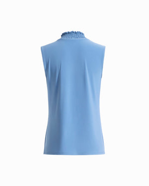 Anne Klein Smocked Neckline Sleeveless Knit Tank Top