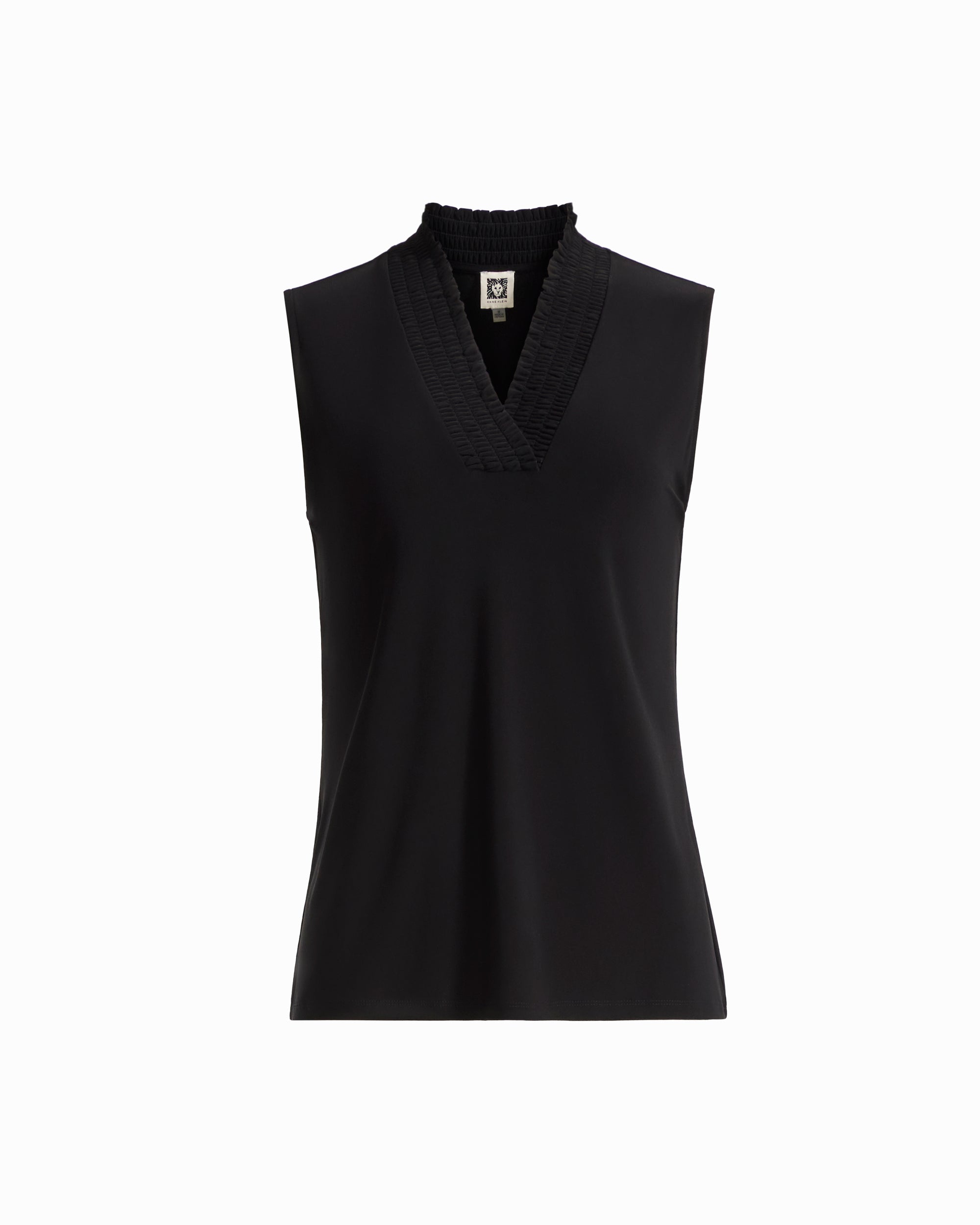 Plus Size Smocked Neckline Sleeveless Knit Tank Top