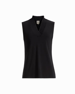 Plus Size Smocked Neckline Sleeveless Knit Tank Top