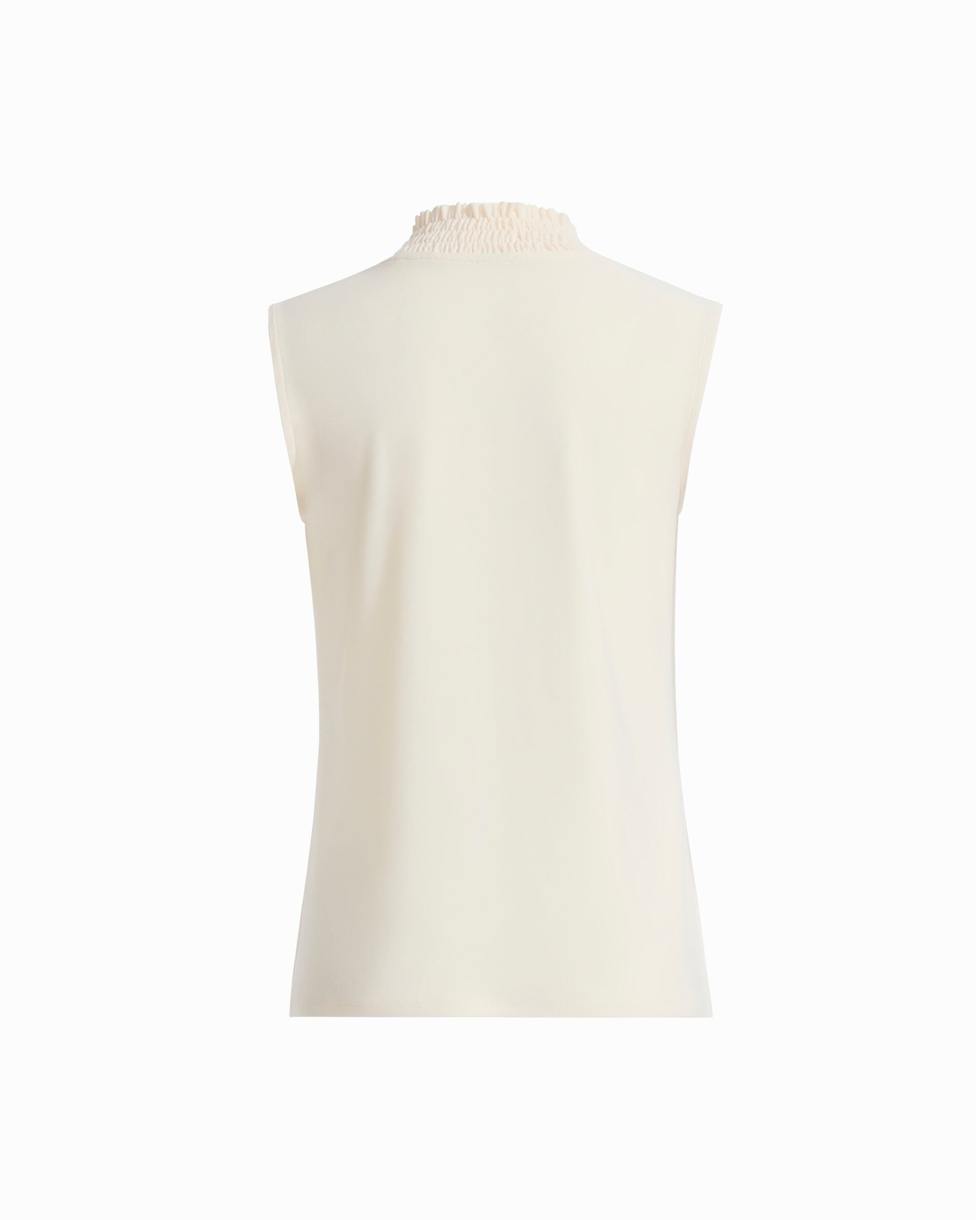 Anne Klein Smocked Neckline Sleeveless Knit Tank Top