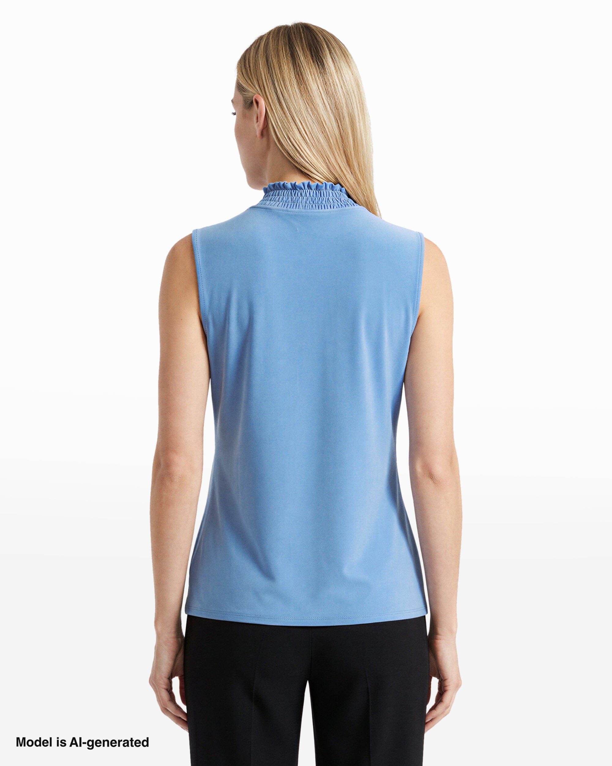 Anne Klein Smocked Neckline Sleeveless Top