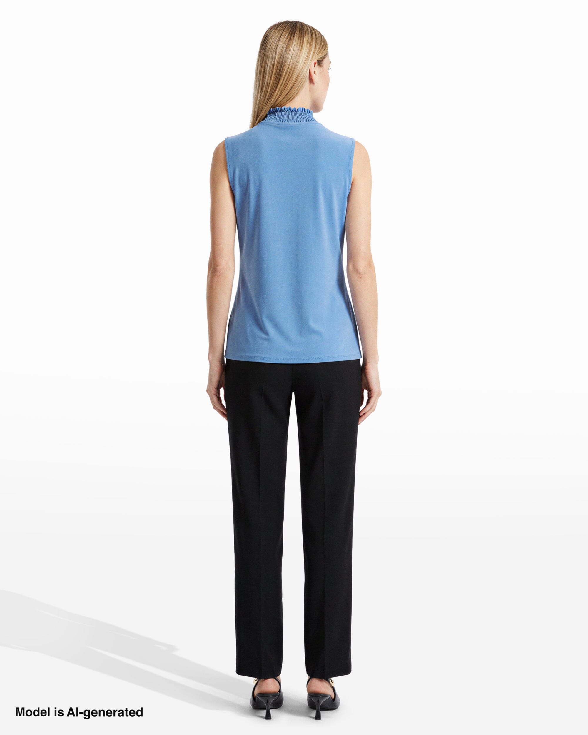 Anne Klein Smocked Neckline Sleeveless Top