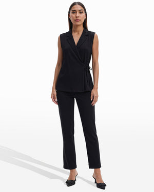 Anne Klein Sleeveless V-Neck Wrap Knit Top