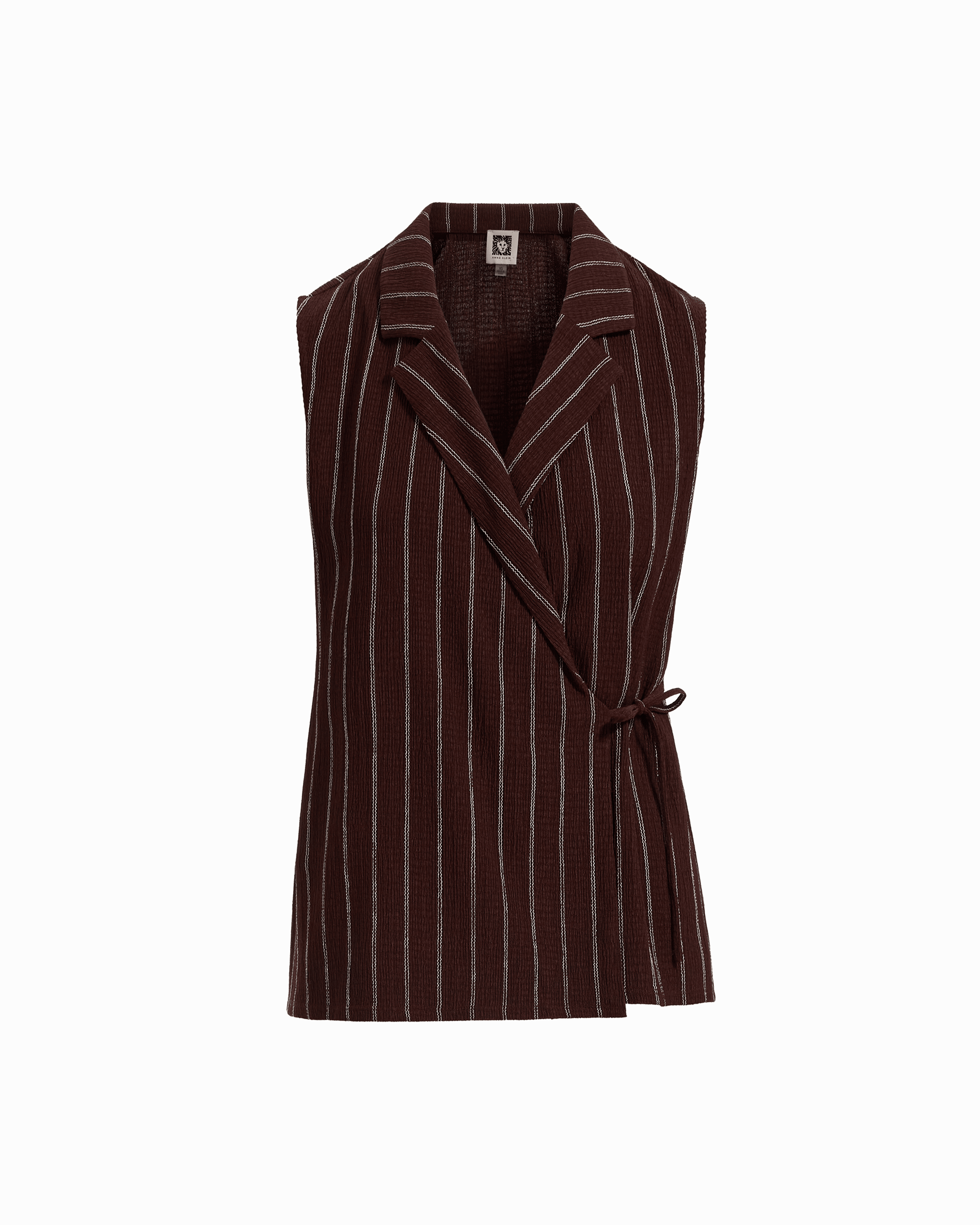 Anne Klein Petite Sleeveless Notch Neck Wrap Top