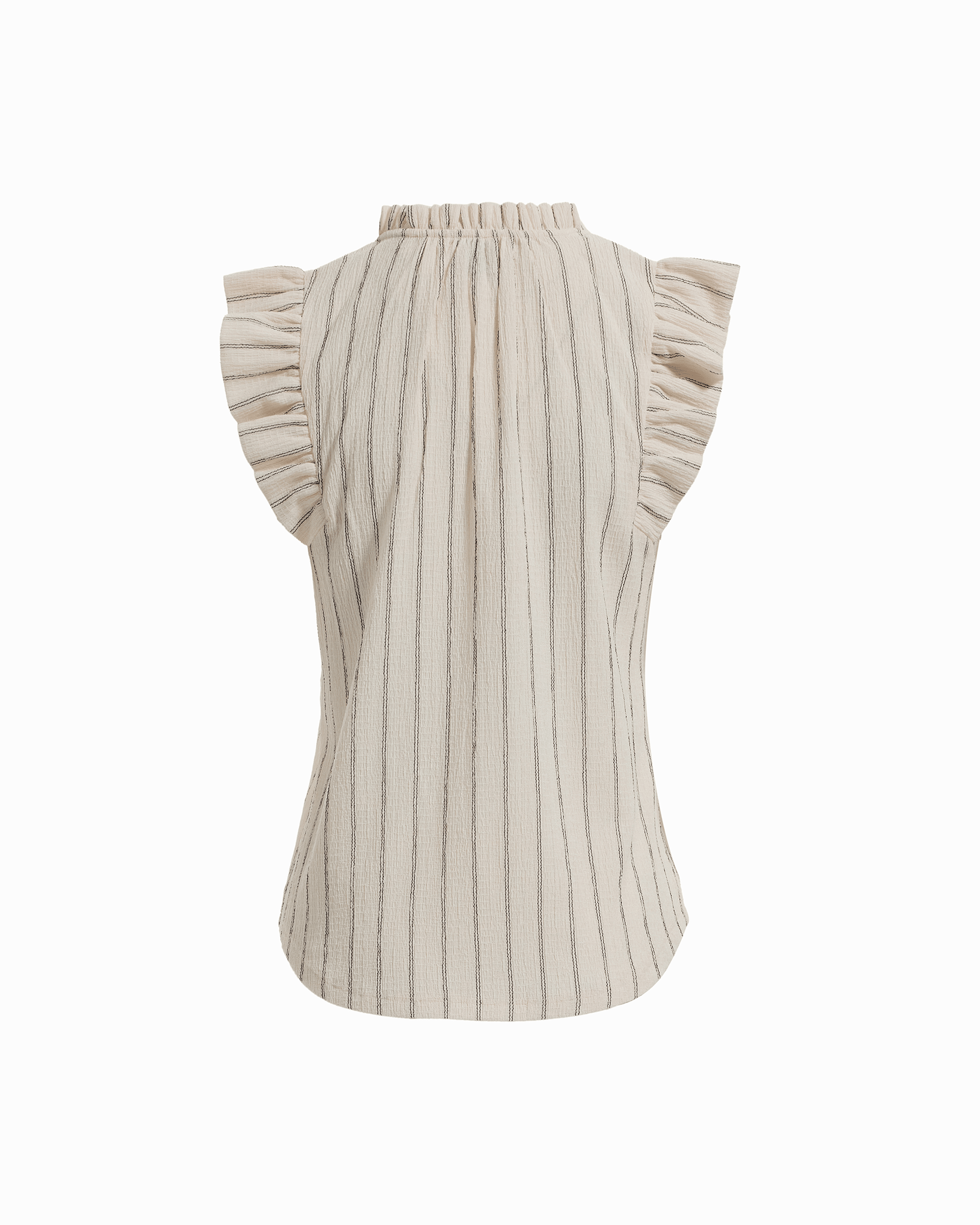 Anne Klein Flutter Sleeve Split Neck Top