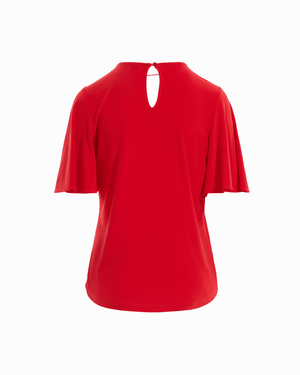 Anne Klein V-Neck Bell Sleeve Pullover Top