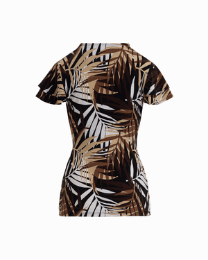 Anne Klein Leo Wrap Top with Flutter Sleeves
