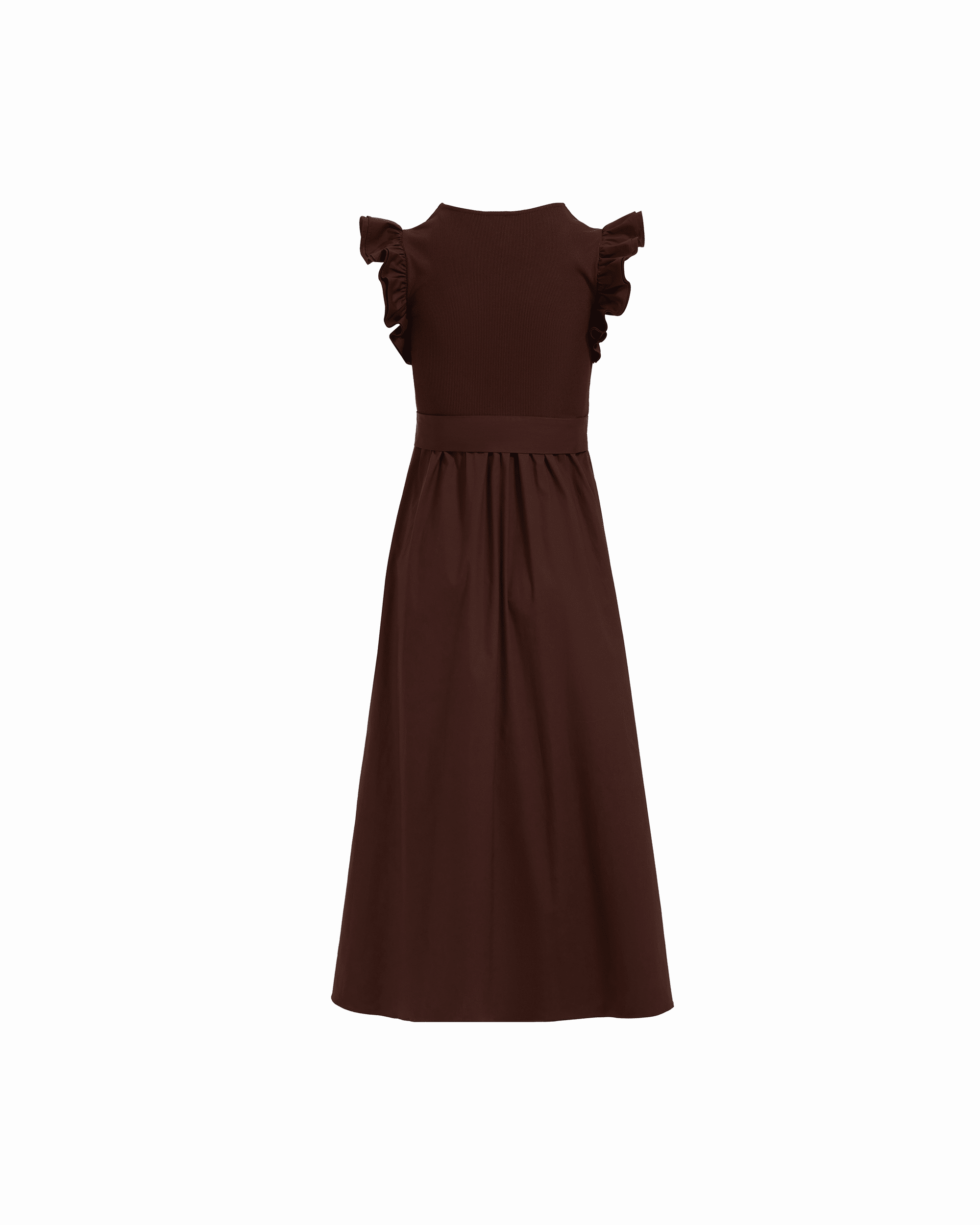 Anne Klein Plus Size Mixed Media Midi Dress with Ruffle Sleeves