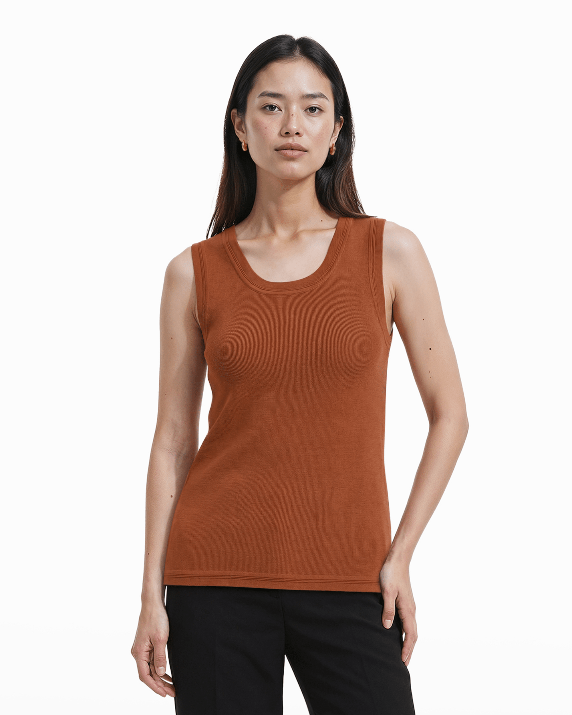 Scoop Neck Full Needle Knit Pullover Tank Apparel & Accessories Kasper