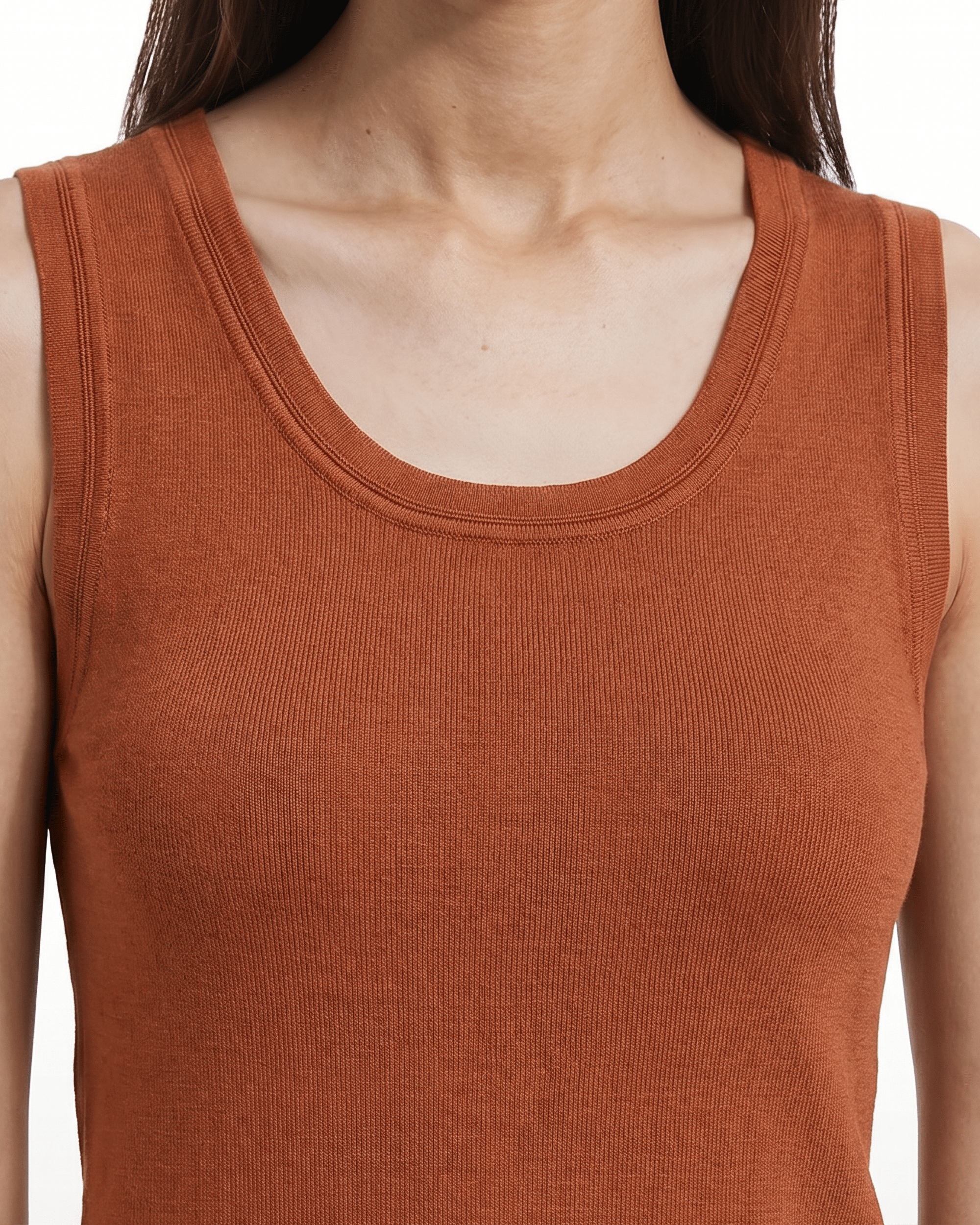 Scoop Neck Full Needle Knit Pullover Tank Apparel & Accessories Kasper