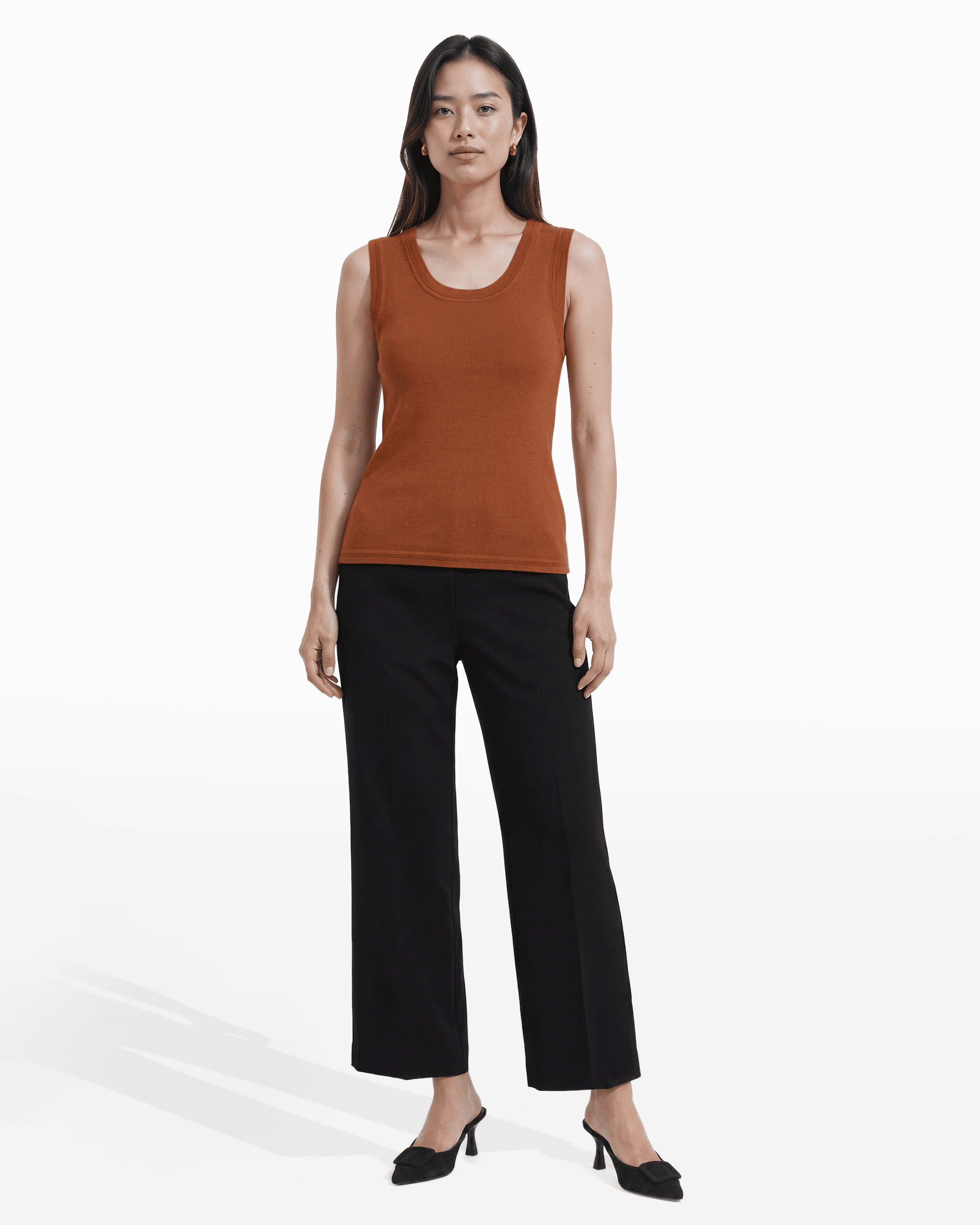 Scoop Neck Full Needle Knit Pullover Tank Apparel & Accessories Kasper