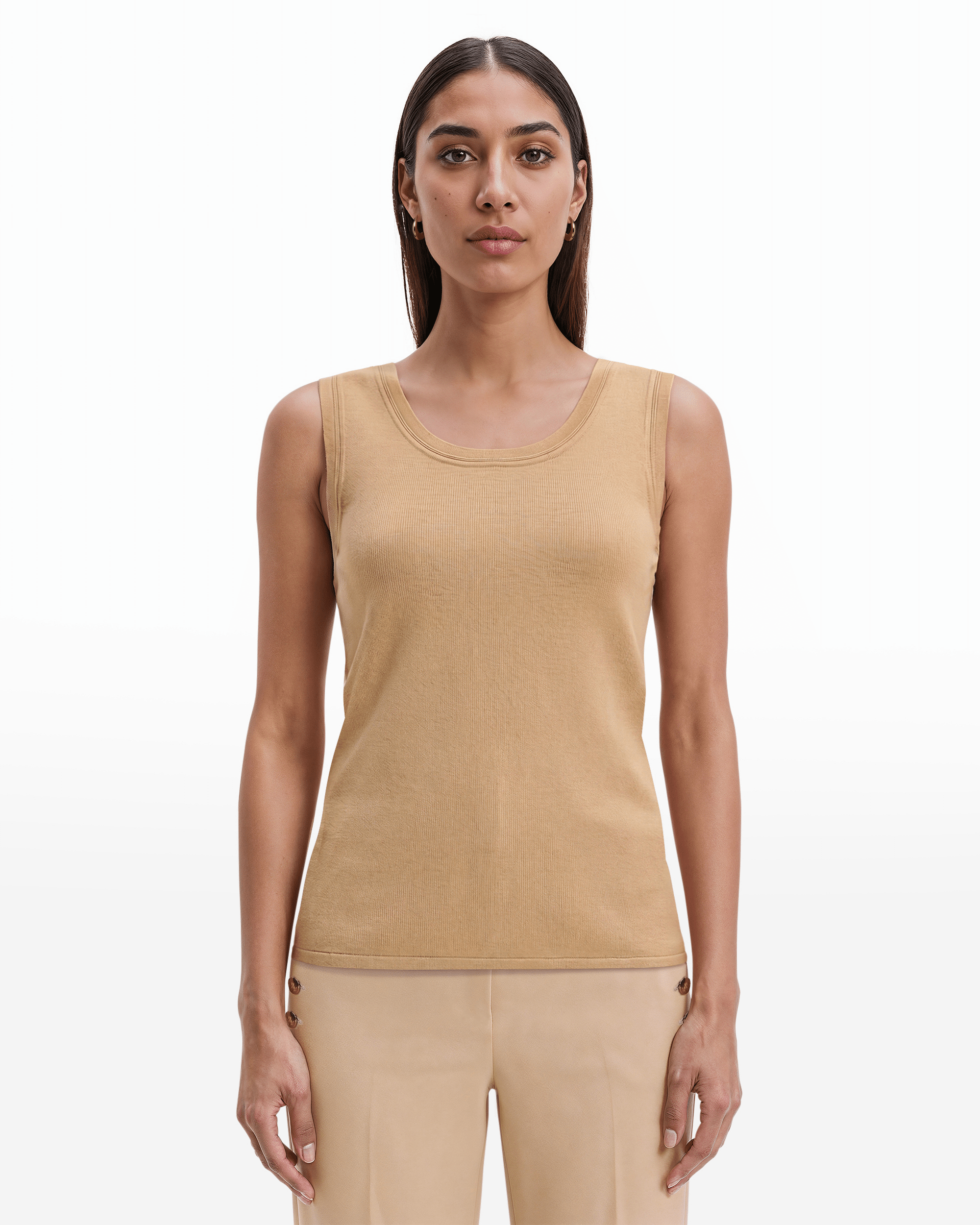 Scoop Neck Full Needle Knit Pullover Tank Apparel & Accessories Kasper