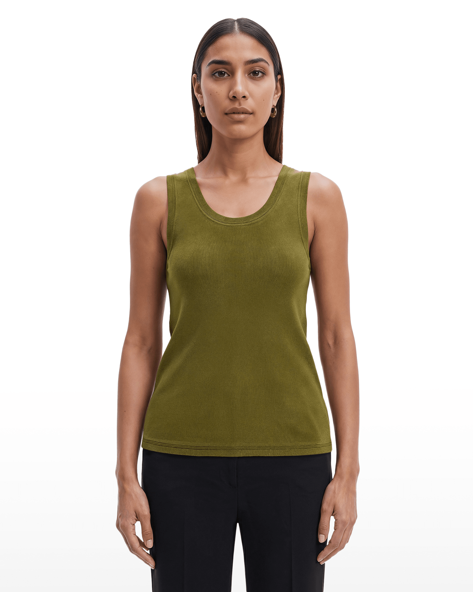 Scoop Neck Full Needle Knit Pullover Tank Apparel & Accessories Kasper