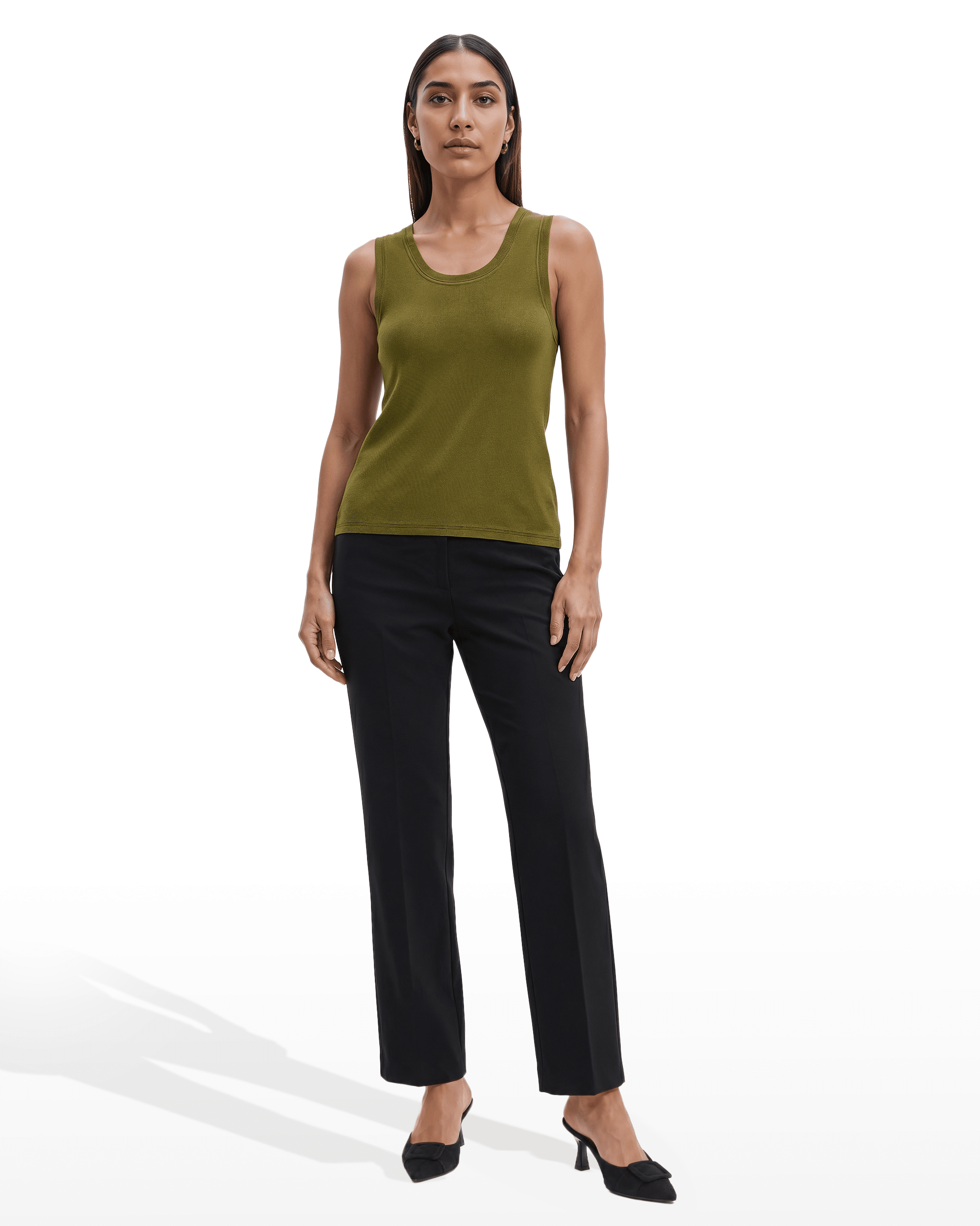 Scoop Neck Full Needle Knit Pullover Tank Apparel & Accessories Kasper