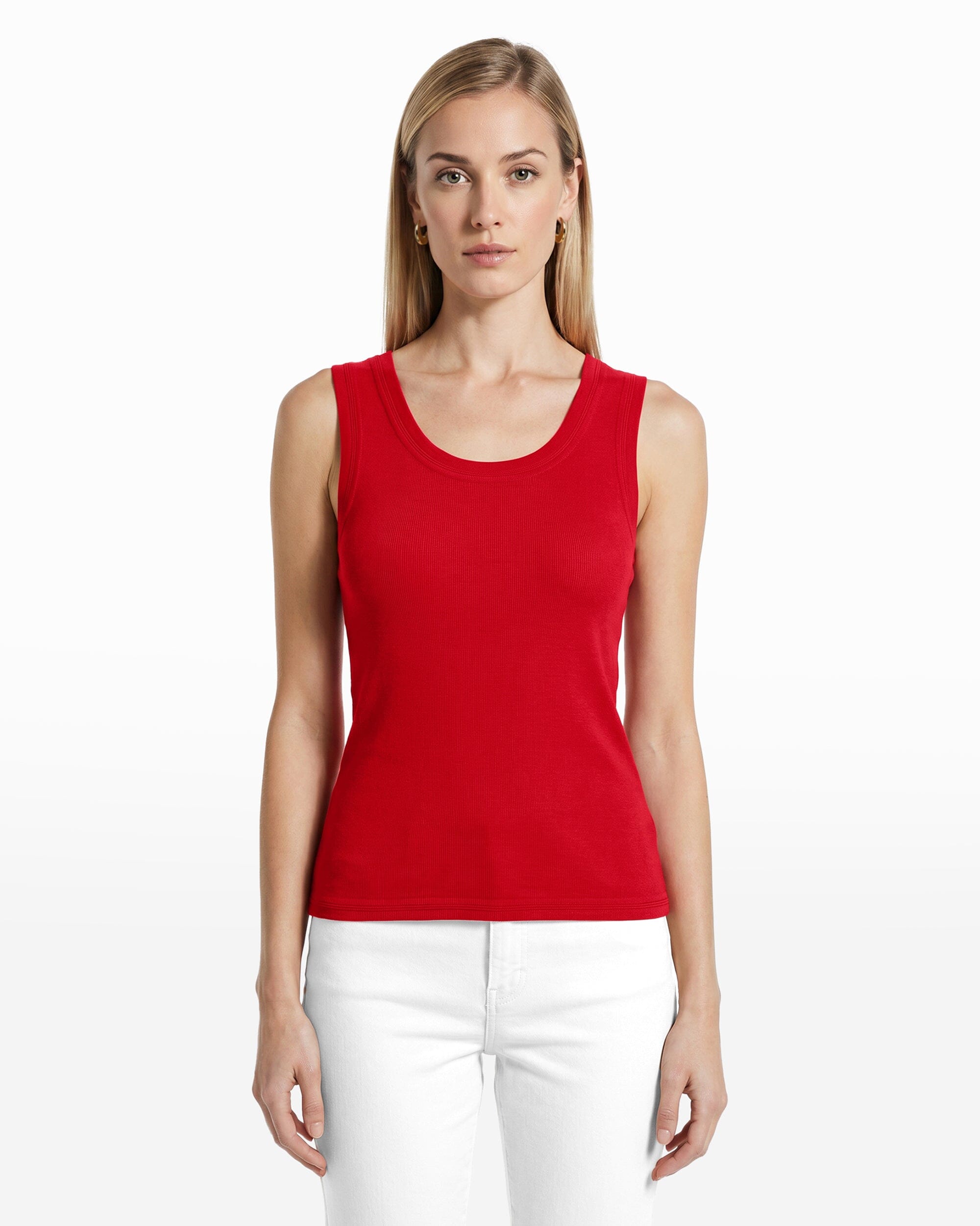 Anne Klein Scoop Neck Sleeveless Full Needle Knit Tank Top
