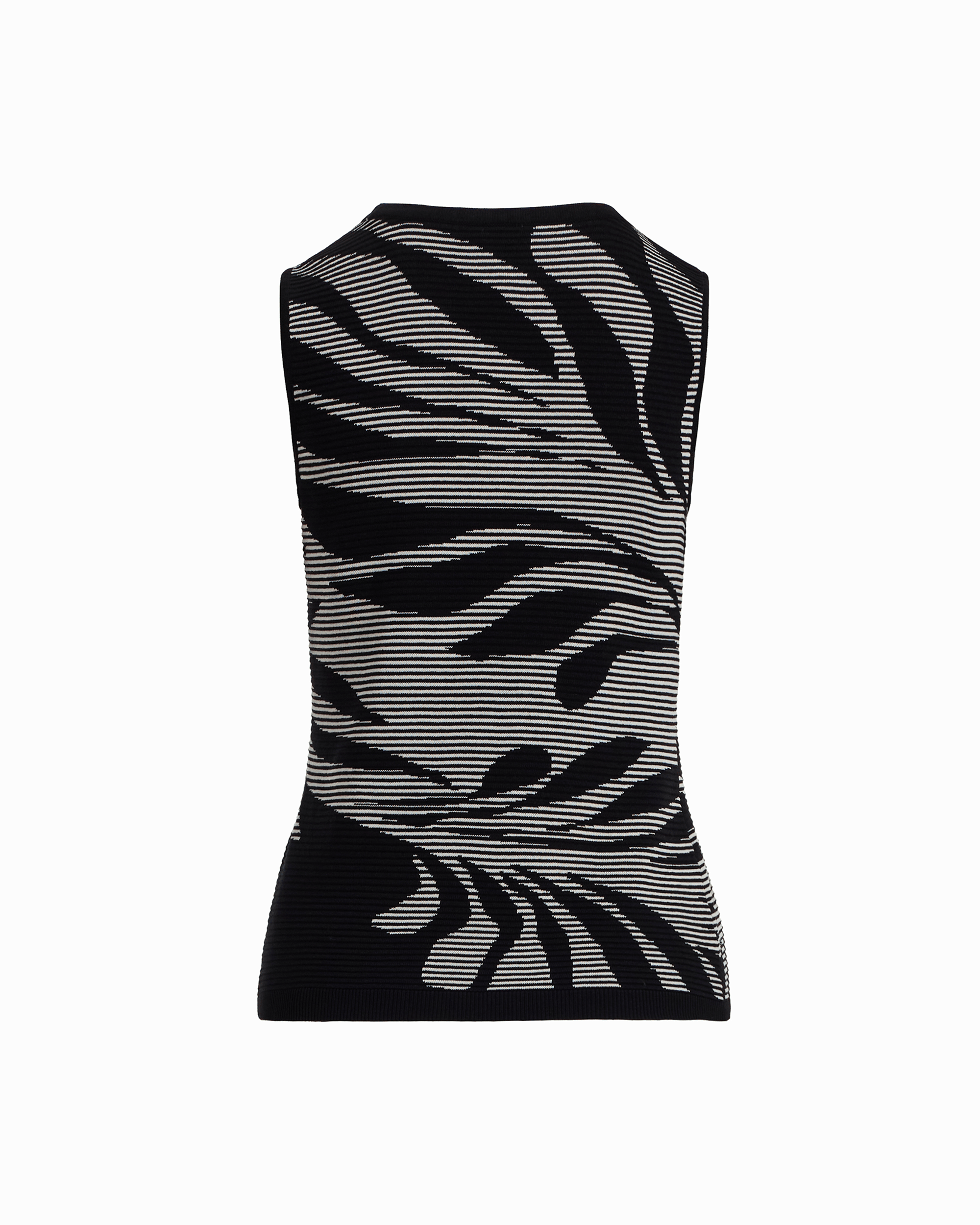 Anne Klein Graphic Ottoman Jacquard Sleeveless Scoop Neck Tank