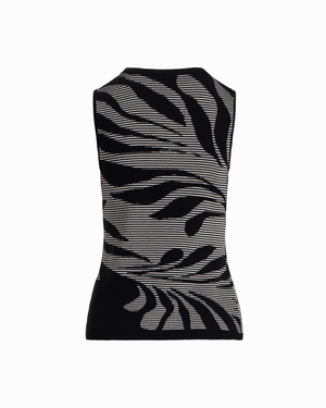 Anne Klein Plus Size Ottoman Jacquard Graphic Sleeveless Scoop Neck Tank
