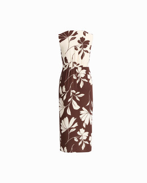 Anne Klein Draped Faux Wrap Sleeveless Modern Midi Dress