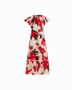 Anne Klein Plus Size Flutter Sleeve Tiered Midi Dress