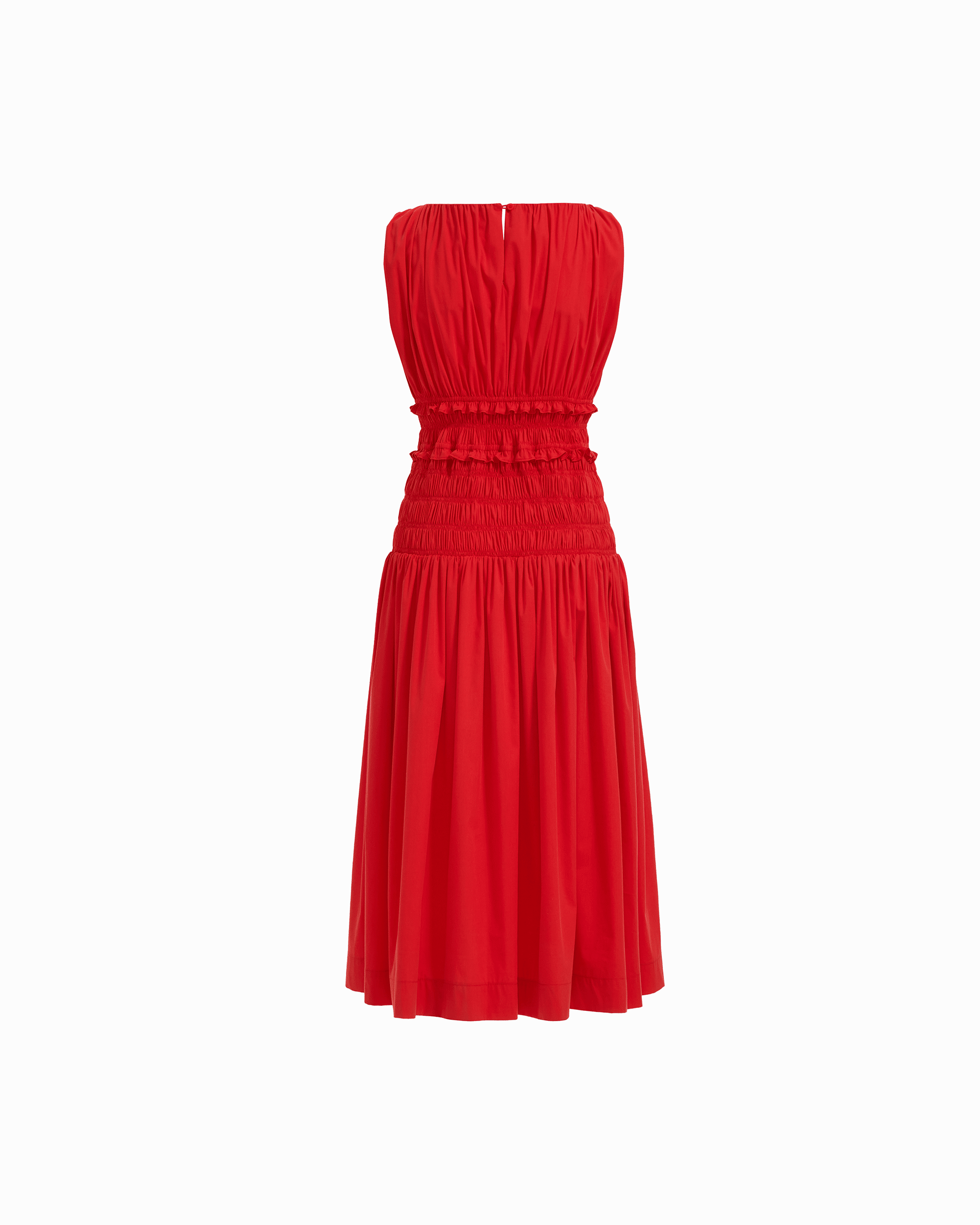 Anne Klein Petite Smocked Boat Neck Midi Dress