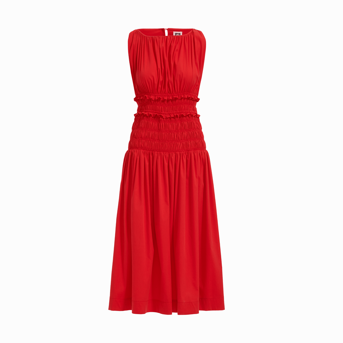 boat neck midi dress Smocked Boat Neck Midi Dress