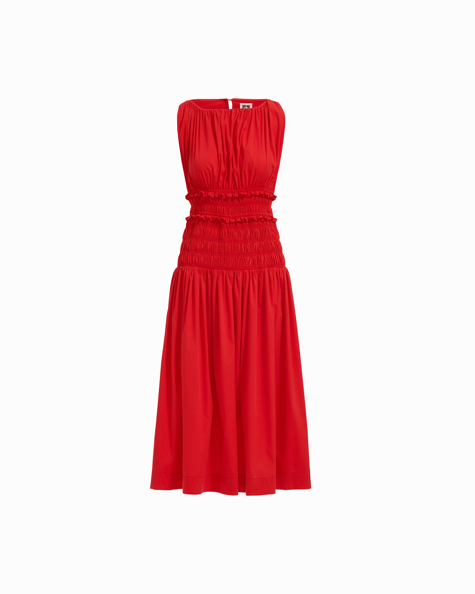 Smocked Boat Neck Midi Dress | Anne Klein Smocked Boat Neck Midi Dress | Anne Klein