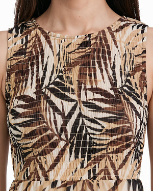 Anne Klein Smocked Bodice Tiered Maxi Dress