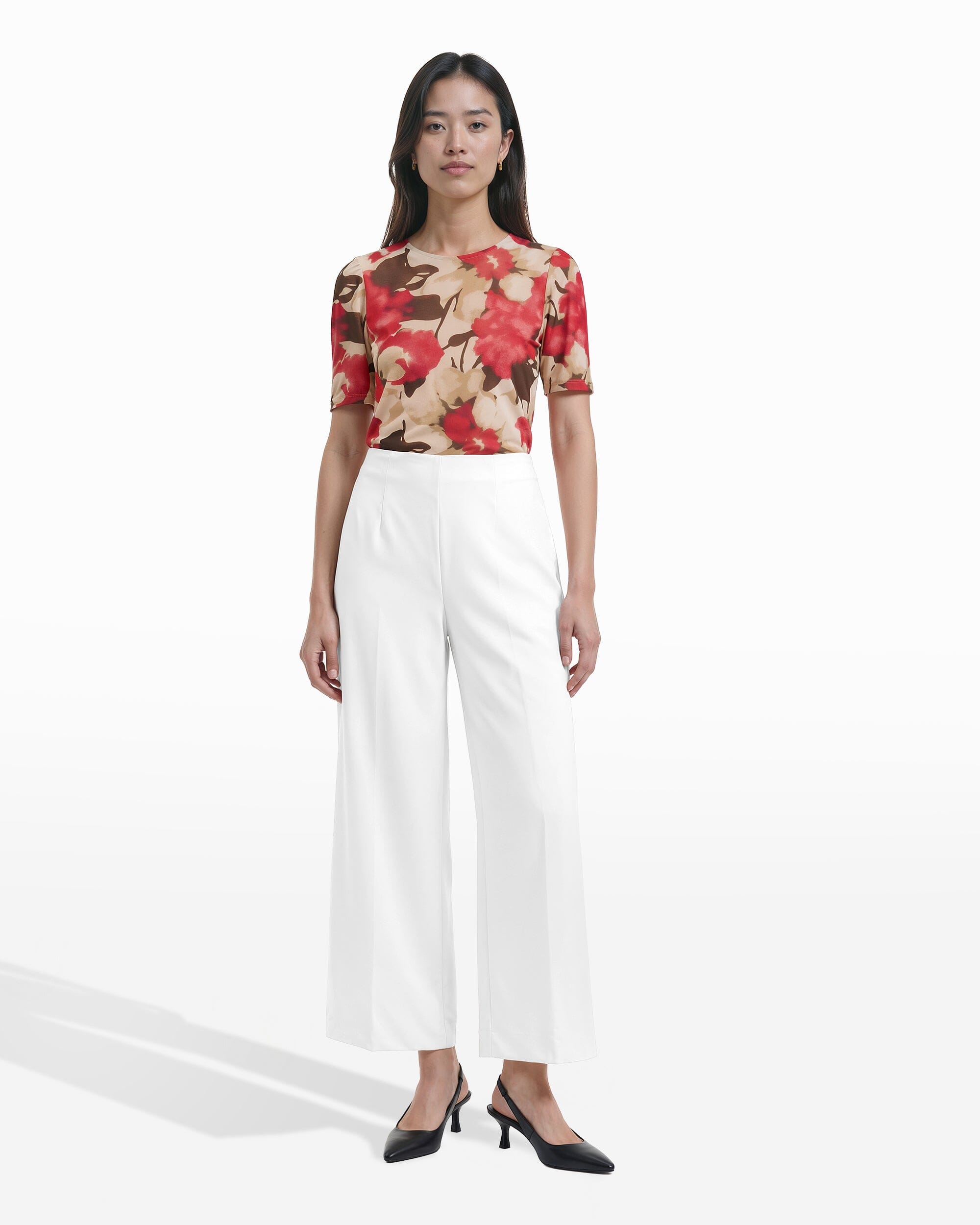 Anne Klein Straight Leg Ankle Pull-On Pant with Hollywood Waist