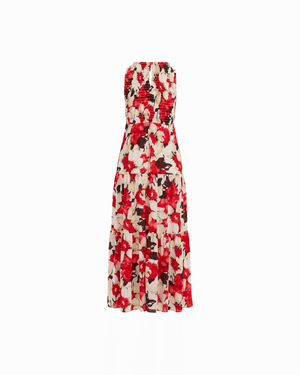 Anne Klein Petite Smocked Bodice Tiered Maxi Dress
