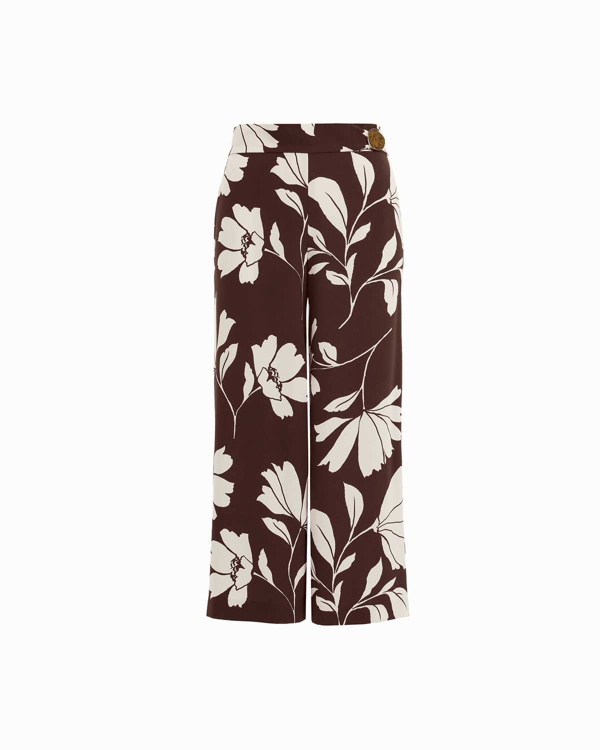 Anne Klein DK CHOC/WHT DV Plus Size Pull-On Crop Pant