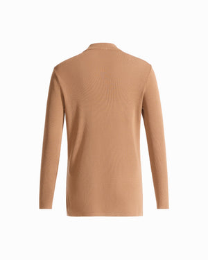 Anne Klein Long Sleeve V-Neck Cardigan with Kissing Front and Patch Pockets