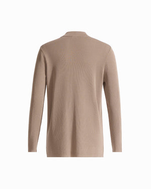 Anne Klein Kissing Front V-Neck Long Sleeve Cardigan with Patch Pockets