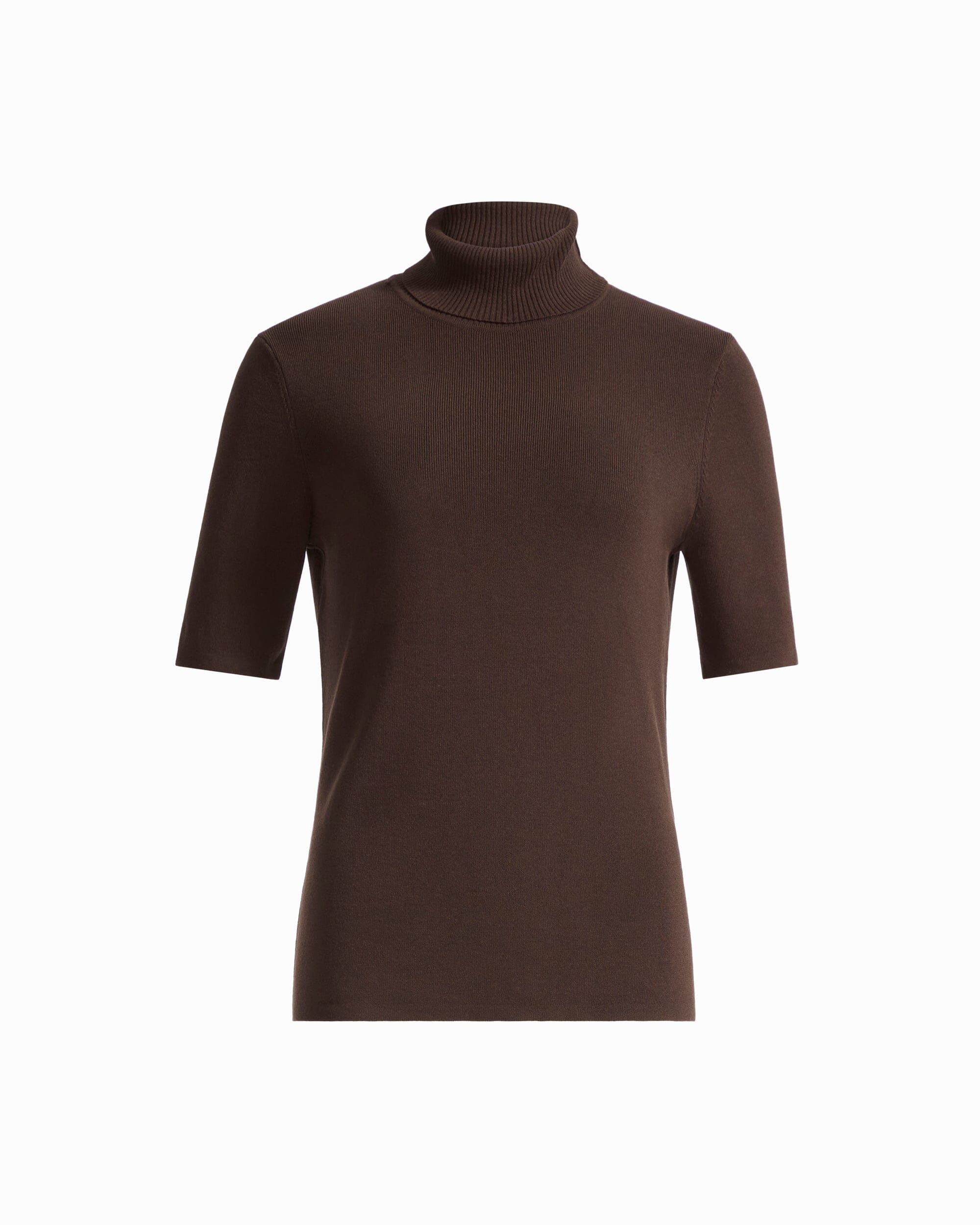 Anne Klein DEEP MAHOGANY Three-Quarter Sleeve Turtleneck Sweater